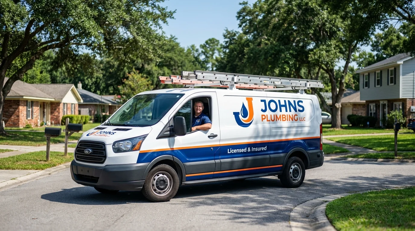 Johns Plumbing LLC service van in Milford, OH